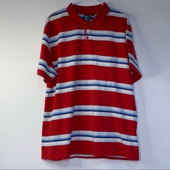 Kiera men’s red stripe Polo skater shirt 8290 XL - Picture 3 of 9